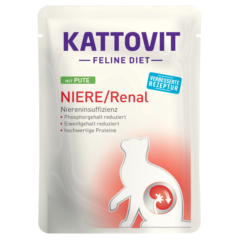 Kattovit Niere/Renal Pouches 24 x 85 g - Pute von Kattovit