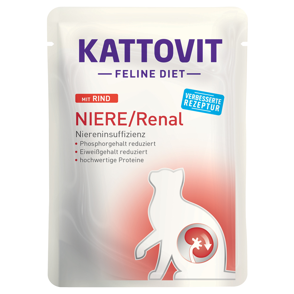 Kattovit Niere/Renal Pouches 24 x 85 g - Rind Kattovit Niere/Renal Pouches 24 x 85 g - Rind von Kattovit