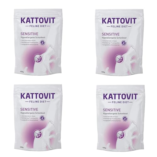 Kattovit Sensitive | 4er Pack | 4 x 400 g | Diät-Alleinfuttermittel für Katzen | Kann zur Minderung von Ausgangserzeugnis- und Nährstoffintoleranzerscheinungen beitragen Kattovit Sensitive | 4er Pack | 4 x 400 g | Diät-Alleinfuttermittel für Katzen | Kann zur Minderung von Ausgangserzeugnis- und Nährstoffintoleranzerscheinungen beitragen von Kattovit