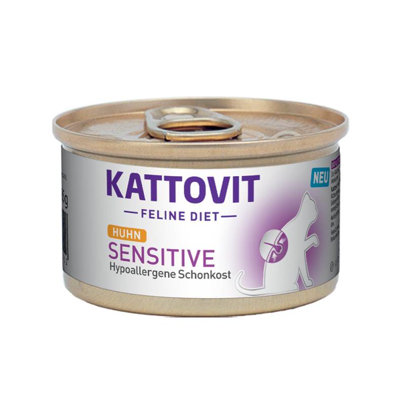 Kattovit Sensitive 85 g - Sparpaket: Huhn (12 x 85 g) von Kattovit