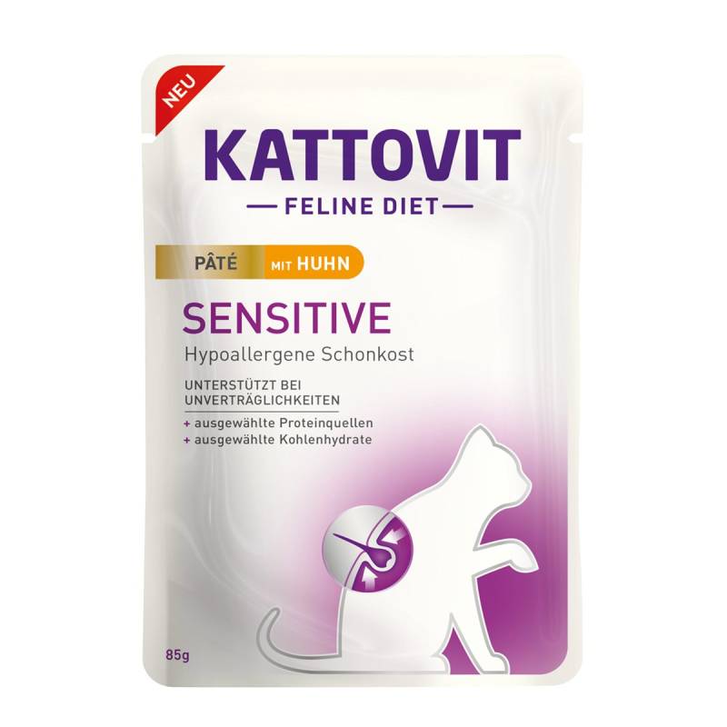 Kattovit Sensitive Paté mit Huhn 10x85g von Kattovit