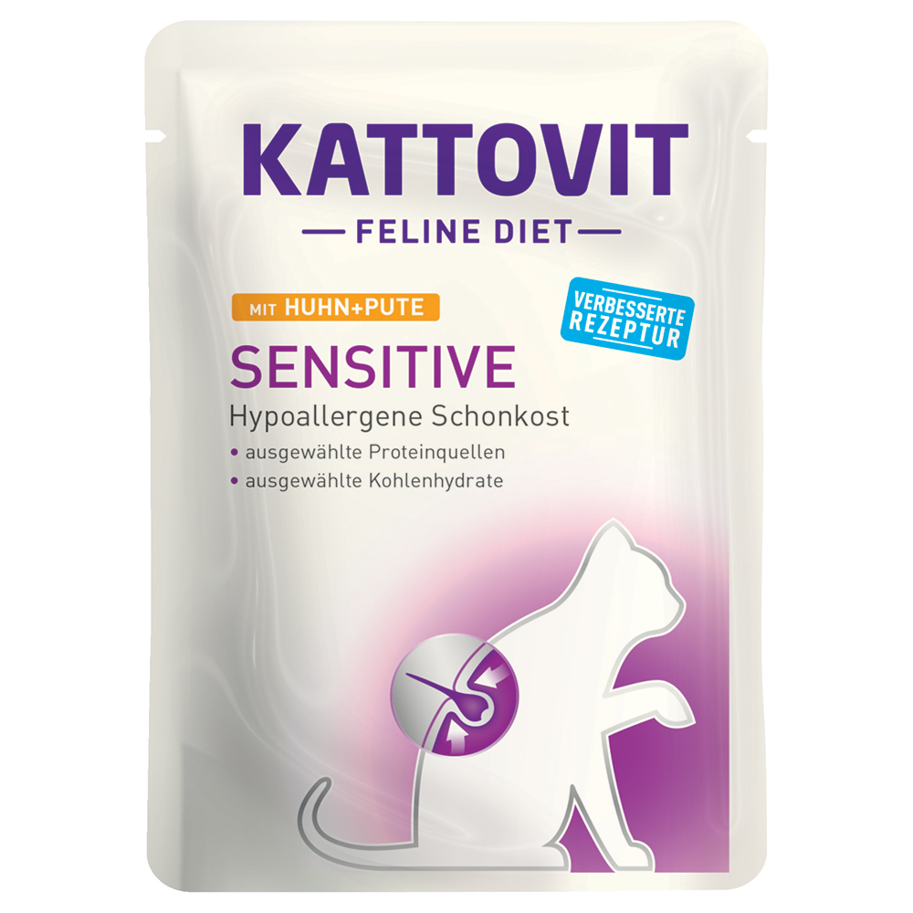 Kattovit Sensitive Pouches 24 x 85 g - Huhn & Pute von Kattovit