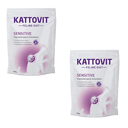 Kattovit - Sensitive - Trockenfutter für Sensible Katzen - Doppelpack - 2 x 400 g von Kattovit