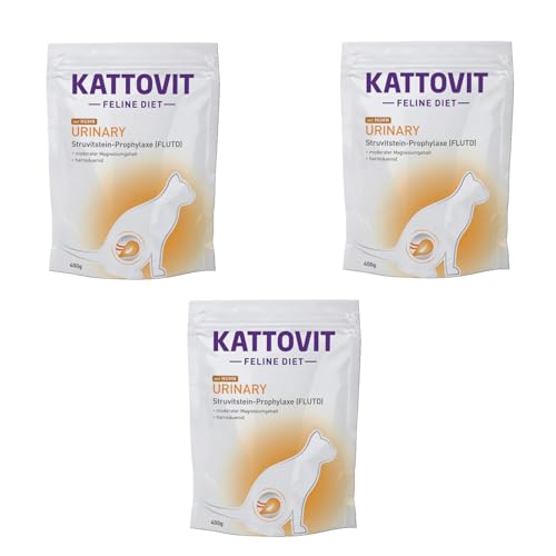 Kattovit Urinary | 3er Pack | 3 x 400 g | Diät-Alleinfuttermittel für ausgewachsene Katzen | Kann zur Verringerung von Struvitsteinbildung beitragen | Mit harnansäuernden Stoffen Kattovit Urinary | 3er Pack | 3 x 400 g | Diät-Alleinfuttermittel für ausgewachsene Katzen | Kann zur Verringerung von Struvitsteinbildung beitragen | Mit harnansäuernden Stoffen von Kattovit