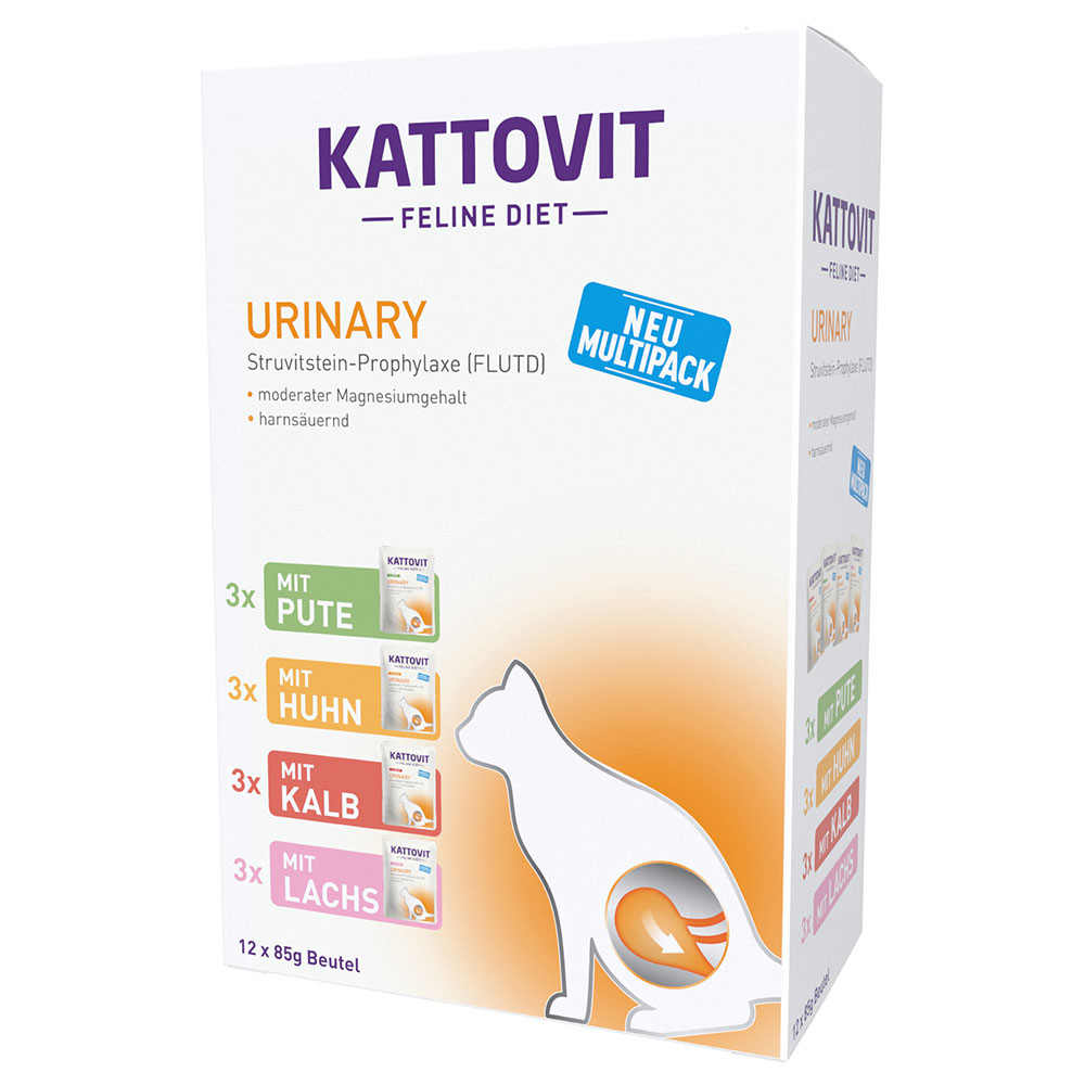 Kattovit Urinary Pouch 24 x 85 g - Mix (4 Sorten) von Kattovit