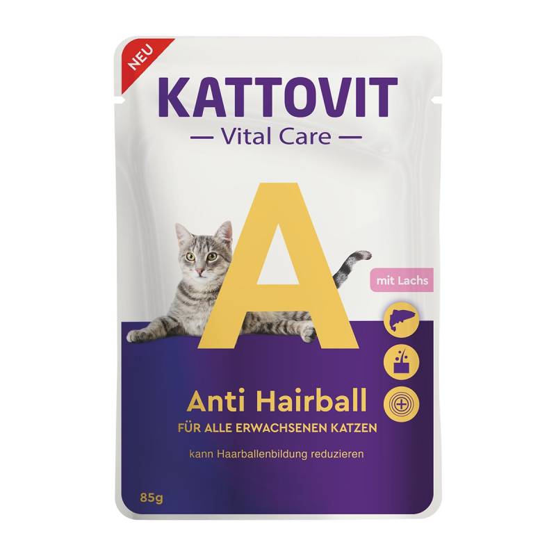 Kattovit Vital Care Anti Hairball Pouches 24x85g von Kattovit