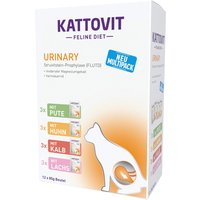 Mixpaket Kattovit Urinary Pouch 12 x 85 g - Mix (Pute, Huhn, Kalb, Lachs) von Kattovit