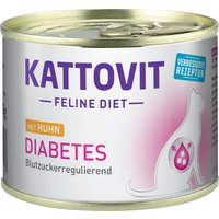 Sparpaket Kattovit Spezialdiät 24 x 185 g - Diabetes Huhn (24 x 185 g) von Kattovit