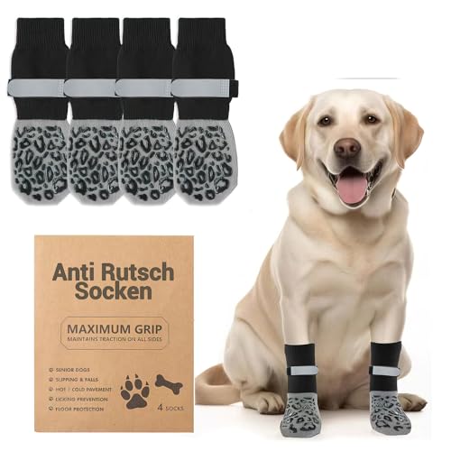 Katyjun 4 Stück Hundesocken Anti Rutsch, Socken für Hunde, Antirutschsocken Hund mit Verstellbaren Katyjun 4 Stück Hundesocken Anti Rutsch, Socken für Hunde, Antirutschsocken Hund mit Verstellbaren von Katyjun