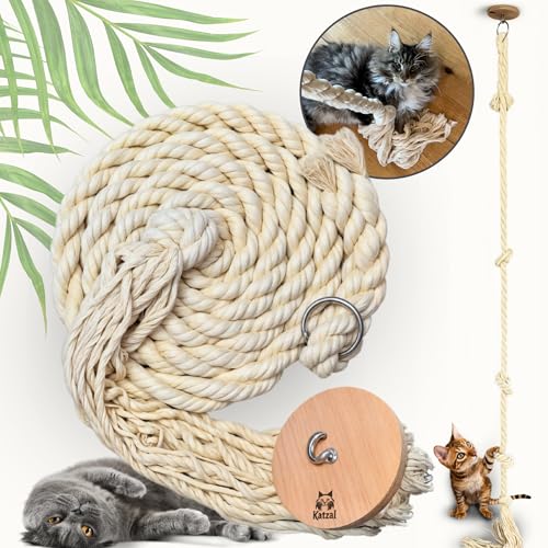 Katzal Premium Katzen Kletterseil - L=3m D=30mm | Stabiles und Natürliches Baumwoll Katzenseil | Perfektes Katzenspielzeug | Schützt die Möbel | Ideal für die Katzen Selbstbeschäftigung | Katzal Premium Katzen Kletterseil - L=3m D=30mm | Stabiles und Natürliches Baumwoll Katzenseil | Perfektes Katzenspielzeug | Schützt die Möbel | Ideal für die Katzen Selbstbeschäftigung | von Katzal
