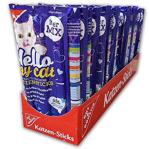 Gut & Günstig Katzensticks Karton 30 Packungen mit 10 Sticks 30x50g Katzen Leckerlies Kaustangen Fleischsticks Katzenfutter Würstchen für Katzen von EDEKA von Katzen