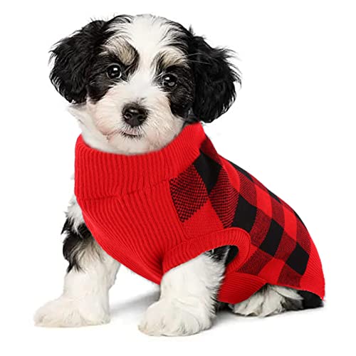 KATZINST Hunde Pullover, Weihnachtspullover Hund, Hundepullover Fleece Hundepullover Weihnachten mit Karomuster, Hundepullover Grosse Hunde für Labrador Jack Russell Weimarer Hund, Rot Schwarz XL KATZINST Hunde Pullover, Weihnachtspullover Hund, Hundepullover Fleece Hundepullover Weihnachten mit Karomuster, Hundepullover Grosse Hunde für Labrador Jack Russell Weimarer Hund, Rot Schwarz XL von Katzinst