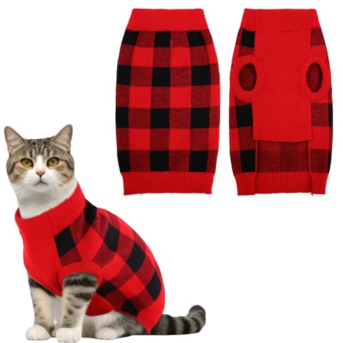 KATZINST Hunde Pullover, Weihnachtspullover Hund, Hundepullover Fleece Hundepullover Weihnachten mit Karomuster, Hundepullover Mittelgroße Hunde für Chenery Malteser Jack Russell, Rot Schwarz M KATZINST Hunde Pullover, Weihnachtspullover Hund, Hundepullover Fleece Hundepullover Weihnachten mit Karomuster, Hundepullover Mittelgroße Hunde für Chenery Malteser Jack Russell, Rot Schwarz M von Katzinst