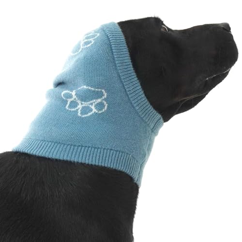 Katzinst Hunde Gehörschutz, Elastische Strick Ohrenpflege Hundemütze,Geräuschreduzierung, Angstlinderung und Beruhigung von Hundeohren, Hund Ohrenpflege,(Blau, L) von Katzinst