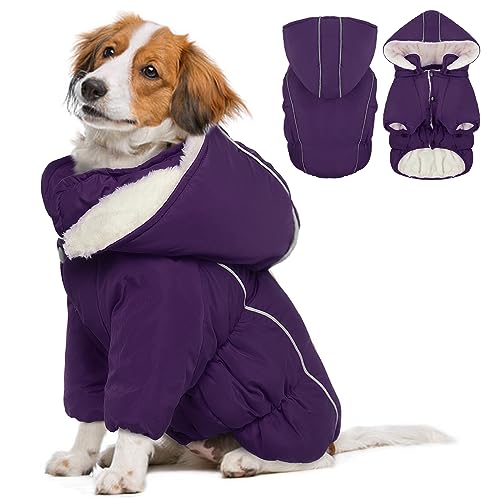 Katzinst Haustierkleidung, Winter Hundemantel mit Beinen Warm Hunde Wintermantel Hundejacke, Anti-Schneeanzug Hundebekleidung Hundepullover Mittelgroße Hunde Französische Bulldogge, Lila L Katzinst Haustierkleidung, Winter Hundemantel mit Beinen Warm Hunde Wintermantel Hundejacke, Anti-Schneeanzug Hundebekleidung Hundepullover Mittelgroße Hunde Französische Bulldogge, Lila L von Katzinst