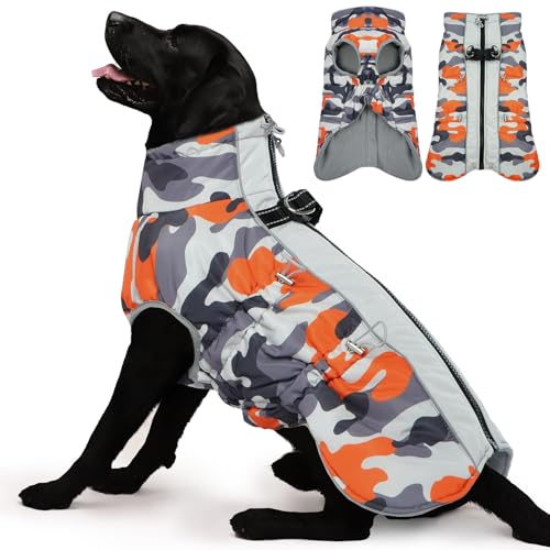 Katzinst Hunde Wintermantel, Ärmellose Wasserbeständig Hundejacke Reflektierend Hundejacke mit Bauchschutz Hundebekleidung Outfit Hundemantel für Grosse Hunde, Labrador, 2XL Katzinst Hunde Wintermantel, Ärmellose Wasserbeständig Hundejacke Reflektierend Hundejacke mit Bauchschutz Hundebekleidung Outfit Hundemantel für Grosse Hunde, Labrador, 2XL von Katzinst