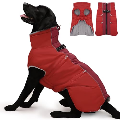 Katzinst Hunde Wintermantel, Ärmellose Wasserbeständig Hundejacke Reflektierend Hundejacke mit Bauchschutz Hundebekleidung Outfit Hundemantel für Grosse Hunde, Labrador, 2XL Katzinst Hunde Wintermantel, Ärmellose Wasserbeständig Hundejacke Reflektierend Hundejacke mit Bauchschutz Hundebekleidung Outfit Hundemantel für Grosse Hunde, Labrador, 2XL von Katzinst