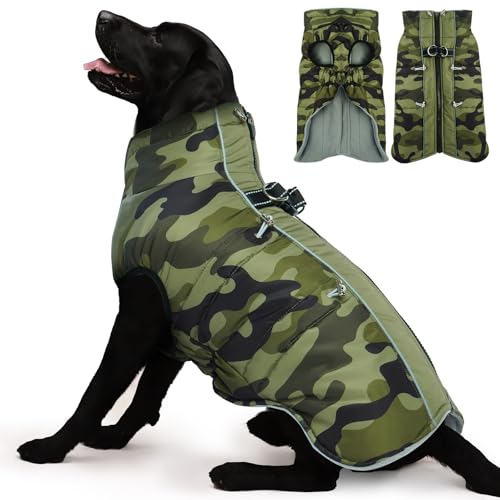 Katzinst Hunde Wintermantel, Ärmellose Wasserbeständig Hundejacke Reflektierend Hundejacke mit Bauchschutz Hundebekleidung Outfit Hundemantel für Grosse Hunde, Labrador, 2XL Katzinst Hunde Wintermantel, Ärmellose Wasserbeständig Hundejacke Reflektierend Hundejacke mit Bauchschutz Hundebekleidung Outfit Hundemantel für Grosse Hunde, Labrador, 2XL von Katzinst