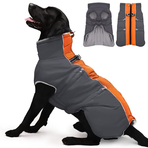 Katzinst Hunde Wintermantel, Ärmellose Wasserbeständig Hundejacke Reflektierend Hundejacke mit Bauchschutz Hundebekleidung Outfit Hundemantel für Grosse Hunde, Labrador, 2XL Katzinst Hunde Wintermantel, Ärmellose Wasserbeständig Hundejacke Reflektierend Hundejacke mit Bauchschutz Hundebekleidung Outfit Hundemantel für Grosse Hunde, Labrador, 2XL von Katzinst