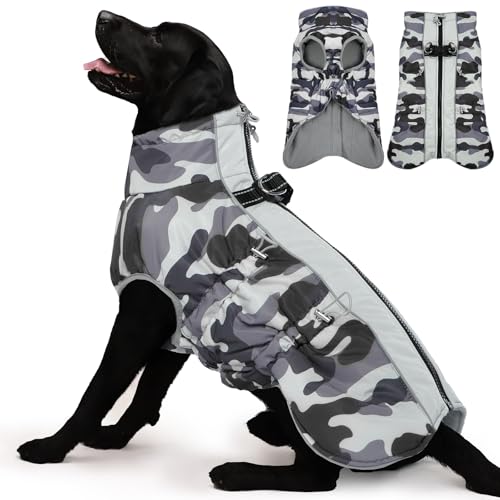 Katzinst Hunde Wintermantel, Ärmellose Wasserbeständig Hundejacke Reflektierend Hundejacke mit Bauchschutz Hundebekleidung Outfit Hundemantel für Grosse Hunde, Labrador, 2XL Katzinst Hunde Wintermantel, Ärmellose Wasserbeständig Hundejacke Reflektierend Hundejacke mit Bauchschutz Hundebekleidung Outfit Hundemantel für Grosse Hunde, Labrador, 2XL von Katzinst