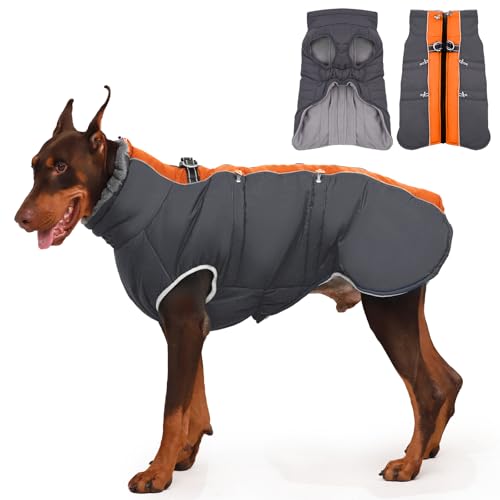 Katzinst Hunde Wintermantel, Ärmellose Wasserbeständig Hundejacke Reflektierend Hundejacke mit Bauchschutz Hundebekleidung Outfit Hundemantel für Grosse Hunde, Labrador, 3XL Katzinst Hunde Wintermantel, Ärmellose Wasserbeständig Hundejacke Reflektierend Hundejacke mit Bauchschutz Hundebekleidung Outfit Hundemantel für Grosse Hunde, Labrador, 3XL von Katzinst