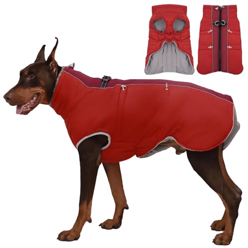 Katzinst Hunde Wintermantel, Ärmellose Wasserbeständig Hundejacke Reflektierend Hundejacke mit Bauchschutz Hundebekleidung Outfit Hundemantel für Grosse Hunde, Labrador, 3XL Katzinst Hunde Wintermantel, Ärmellose Wasserbeständig Hundejacke Reflektierend Hundejacke mit Bauchschutz Hundebekleidung Outfit Hundemantel für Grosse Hunde, Labrador, 3XL von Katzinst
