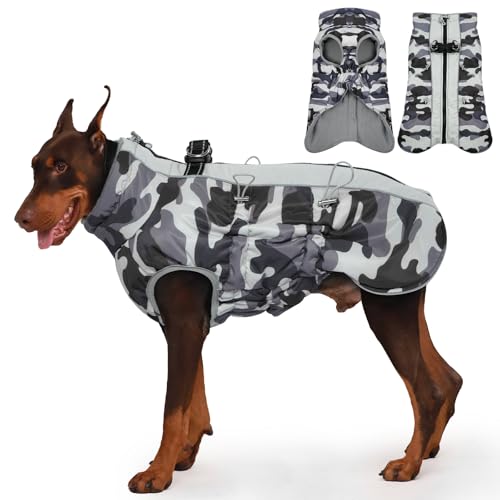 Katzinst Hunde Wintermantel, Ärmellose Wasserbeständig Hundejacke Reflektierend Hundejacke mit Bauchschutz Hundebekleidung Outfit Hundemantel für Grosse Hunde, Labrador, 3XL Katzinst Hunde Wintermantel, Ärmellose Wasserbeständig Hundejacke Reflektierend Hundejacke mit Bauchschutz Hundebekleidung Outfit Hundemantel für Grosse Hunde, Labrador, 3XL von Katzinst