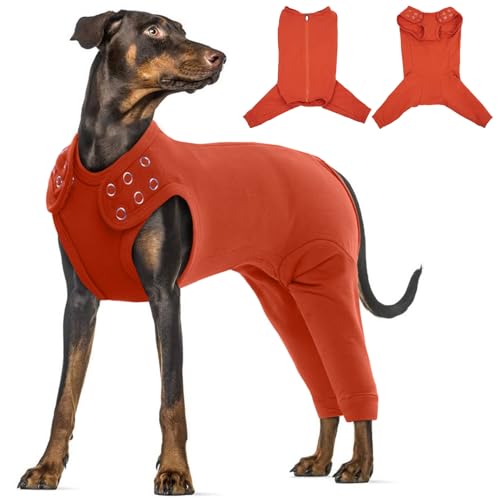 Katzinst Hundebody Nach Op, Hundebody mit Beinen mit Reißverschluss Hinten, Hundebody Nach Kastration Rüde für Haarausfall, Anti-Lecken, Wundschutz, Op Body Hund von Katzinst