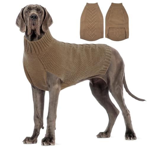 Katzinst Hundepullover,Hund Pullover für Große Hunde,Strickwaren Pullover Hund, Dickes Material Pullover Haustiermantel für Winter, Fleece Hund Pullover für Dobermann, Deutsche Dogge,Khaki,4XL Katzinst Hundepullover,Hund Pullover für Große Hunde,Strickwaren Pullover Hund, Dickes Material Pullover Haustiermantel für Winter, Fleece Hund Pullover für Dobermann, Deutsche Dogge,Khaki,4XL von Katzinst