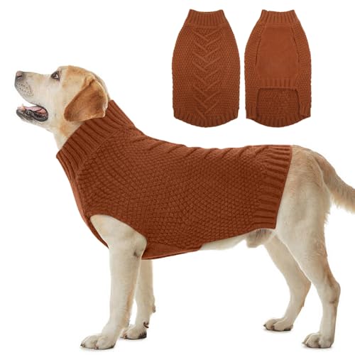 Katzinst Hundepullover,Hund Pullover für Große Hunde,Strickwaren Pullover Hund, Dickes Material Pullover Haustiermantel für Winter, Fleece Hund Pullover für Golden Retriever,Karamell,3XL Katzinst Hundepullover,Hund Pullover für Große Hunde,Strickwaren Pullover Hund, Dickes Material Pullover Haustiermantel für Winter, Fleece Hund Pullover für Golden Retriever,Karamell,3XL von Katzinst