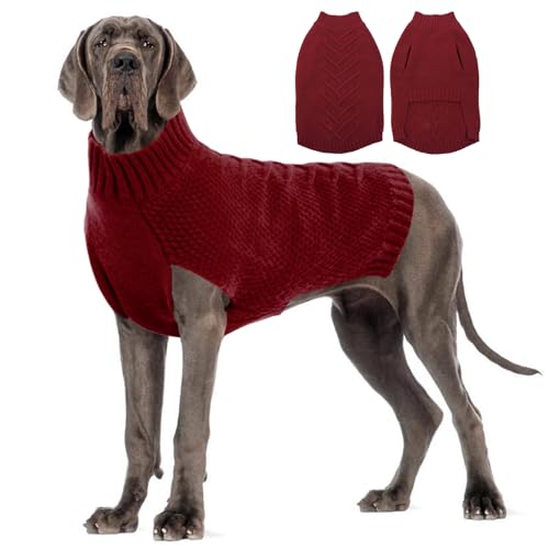 Katzinst Hundepullover für Große Hunde - Dickes Material Strickwaren Haustiermantel für Winter, Fleece für Dobermann, Deutsche Dogge - Rot, 4XL Katzinst Hundepullover für Große Hunde - Dickes Material Strickwaren Haustiermantel für Winter, Fleece für Dobermann, Deutsche Dogge - Rot, 4XL von Katzinst