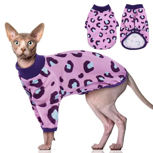Katzinst Kleidung für Haarlose Katzen - Anzüge Mit Leopardenmuster für Sphynx, Atmungsaktive Kurzarm-Einteiler, Weicher Dehnbarer Katzenbody für Sphynx, Cornish Rex XL Katzinst Kleidung für Haarlose Katzen - Anzüge Mit Leopardenmuster für Sphynx, Atmungsaktive Kurzarm-Einteiler, Weicher Dehnbarer Katzenbody für Sphynx, Cornish Rex XL von Katzinst