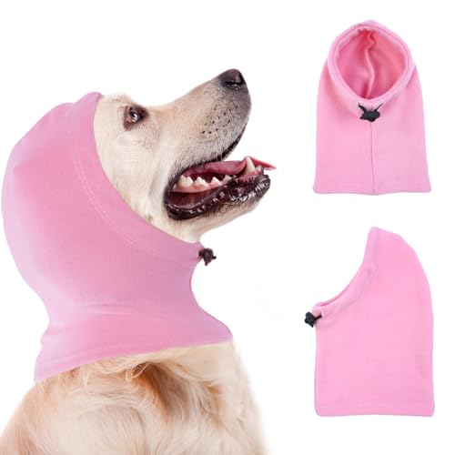 Katzinst Ohrenschutz Hund, Hunde-Schlauchschal für Den Hals, Angstlinderung und Beruhigung von Hundeohren, Haustier-Schlauchschal, Reduziert Lärm, Ohrenhaut Schützen,Rosa,M von Katzinst