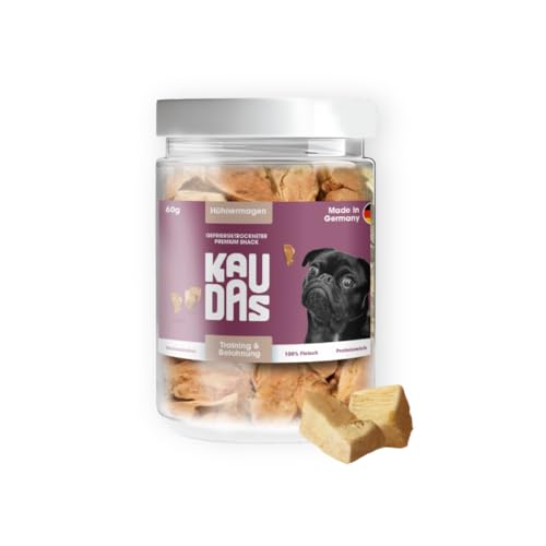 KAUDAS HühnermagenPur Natursnack – 2 x 60 g gefriergetrocknetes Hühnermagen Leckerli Hund mit hohem Proteingehalt, 100% natürlicher Hundesnack 300g Rohgewicht – ohne Zucker, Getreide & Zusatzstoffe KAUDAS HühnermagenPur Natursnack – 2 x 60 g gefriergetrocknetes Hühnermagen Leckerli Hund mit hohem Proteingehalt, 100% natürlicher Hundesnack 300g Rohgewicht – ohne Zucker, Getreide & Zusatzstoffe von Kaudas