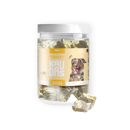 KAUDAS KäsePur Natursnack – 2 x 150g gefriergetrockneter Käse Leckerli Hund mit hohem Proteingehalt, 100% natürlicher Hundesnack aus 550g Rohgewicht – ohne Zucker, Getreide & Zusatzstoffe KAUDAS KäsePur Natursnack – 2 x 150g gefriergetrockneter Käse Leckerli Hund mit hohem Proteingehalt, 100% natürlicher Hundesnack aus 550g Rohgewicht – ohne Zucker, Getreide & Zusatzstoffe von Kaudas