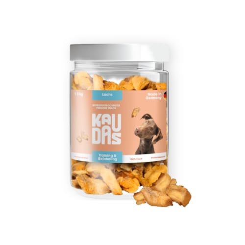 KAUDAS LachsPur Natursnack – 2 x 50 g gefriergetrocknetes Lachs Leckerli Hund mit hohem Proteingehalt & Omega-3, 100% natürlicher Hundesnack 550 g Rohgewicht – ohne Zucker, Getreide & Zusatzstoffe KAUDAS LachsPur Natursnack – 2 x 50 g gefriergetrocknetes Lachs Leckerli Hund mit hohem Proteingehalt & Omega-3, 100% natürlicher Hundesnack 550 g Rohgewicht – ohne Zucker, Getreide & Zusatzstoffe von Kaudas