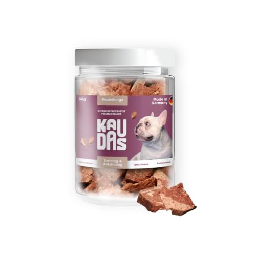 KAUDAS RinderlungePur Natursnack – 5 x 50 g gefriergetrocknete Rinderlunge Leckerli Hund mit hohem Proteingehalt, 100% natürlicher Hundesnack 250g Rohgewicht – ohne Zucker, Getreide & Zusatzstoffe KAUDAS RinderlungePur Natursnack – 5 x 50 g gefriergetrocknete Rinderlunge Leckerli Hund mit hohem Proteingehalt, 100% natürlicher Hundesnack 250g Rohgewicht – ohne Zucker, Getreide & Zusatzstoffe von Kaudas