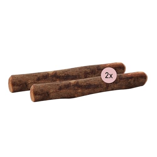 Kauies Olivenholz Kaustab für Hund mit Lachsöl - 100% natürlich, vegan & kalorienfrei - langelebiges Hunde-Spielzeug aus schadstoffgeprüftem Holz, Made in Germany, Größe S bis 10 kg (2er Pack) von Kauies