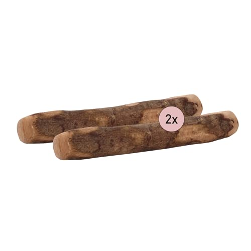 Kauies Olivenholz Kaustab für Hund mit Olivenöl - 100% natürlich, vegan & kalorienfrei - langelebiges Hunde-Spielzeug aus schadstoffgeprüftem Holz, Made in Germany, Größe M bis 20 kg (2er Pack) von Kauies