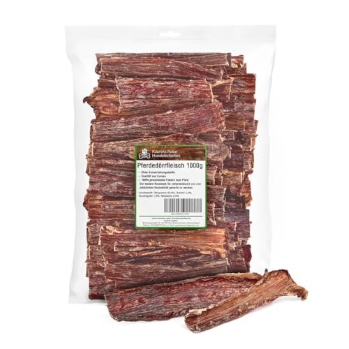 Kaureks Natur, Pferdedörrfleisch 1000g ca. 15cm, Schlund, Kausnack, Hundefutter, Kauartikel, Hundeleckerlies von Kaureks Natur Hundeleckerlies