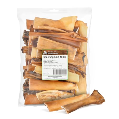 Kaureks Natur Hundeleckerlies, Rinderkopfhaut 1000g ca. 15 cm, Kopfhaut für Hunde, wie Schweineohren Kaureks Natur Hundeleckerlies, Rinderkopfhaut 1000g ca. 15 cm, Kopfhaut für Hunde, wie Schweineohren von Kaureks Natur Hundeleckerlies