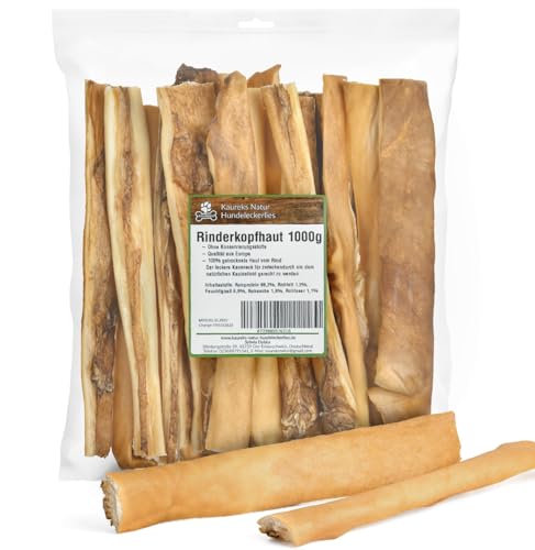 Kaureks Natur Hundeleckerlies, Rinderkopfhaut 1000g ca. 25-30 cm Kopfhaut Stangen für Hunde, wie Rinderknochen Kaureks Natur Hundeleckerlies, Rinderkopfhaut 1000g ca. 25-30 cm Kopfhaut Stangen für Hunde, wie Rinderknochen von Kaureks Natur Hundeleckerlies