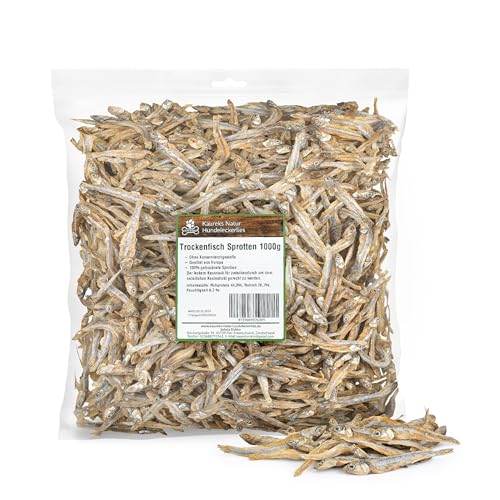 Kaureks Natur Hundeleckerlies, Sprotten Trockenfisch Für Hunde 1000g, Omega 3 Fettsäuren, Hundesnack, Hundefutter, Kauartikel von Kaureks Natur Hundeleckerlies