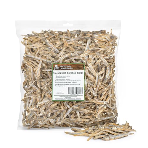 Kaureks Natur Hundeleckerlies, Sprotten Trockenfisch Für Hunde 1000g, Omega 3 Fettsäuren, Hundesnack, Hundefutter, Kauartikel von Kaureks Natur Hundeleckerlies