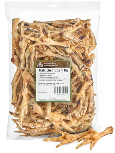 Kaureks Natur Hundeleckerlies Hähnchenfüße 1kg, Hühnerfüße, wie Hühnerhälse, Putenhälse Kausnack, Hundefutter, Kauartikel, Hundeleckerlies von Kaureks Natur Hundeleckerlies