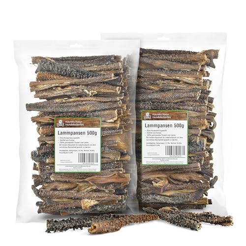 Kaureks Natur Lammpansen 1 kg, (2x500g) ca.15cm wie Rinderpansen von Kaureks Natur Hundeleckerlies