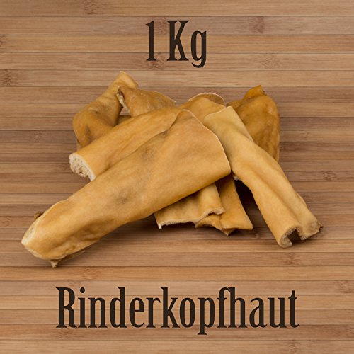 1 Kg Rinderkopfhaut Rinderhaut - wie Rinderohren Ochsenziemer Kauartikel Kausnack von Kauzeit