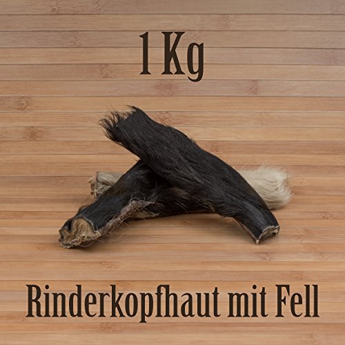 1 Kg Rinderkopfhaut mit Fell Fellhaut Fellstreifen Fellohren Kausnack Kauartikel Barf von YAMOOCO