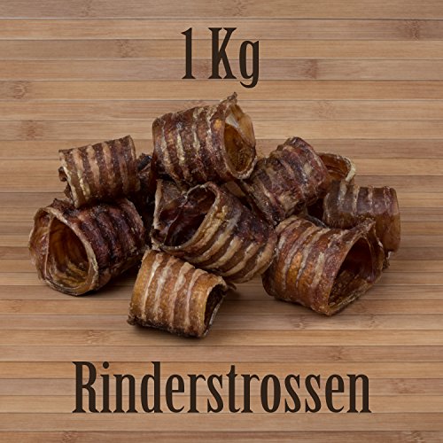 1 Kg Rinderstrossen Rinderluftröhren Kausnack Kauartikel - wie Pferdestrossen Dörrfleisch von Kauzeit