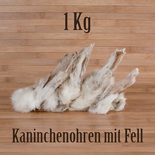 1 Kg ca. 80 Stück Kaninchenohren mit Fell fettarm Barf wie Schweineohren Rinderohren Kausnack Kauartikel von Kauzeit